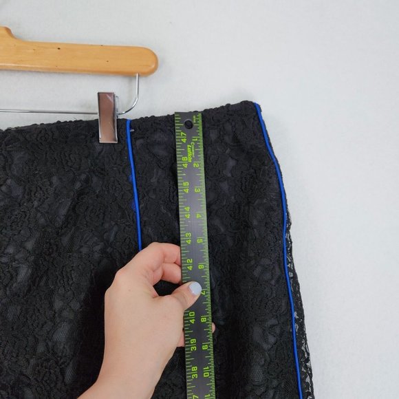 Ashro Skirt Womens 20 Black Blue Lace A Line Trumpet Classic Pleated Flare - Picture 5 of 13